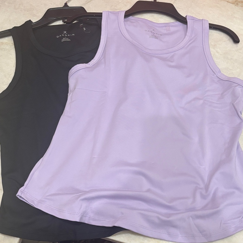 Danskin two NWT Women's Essential Black Tank Top
